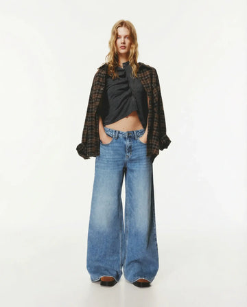 LT1K MID-Blue Wide Leg Jeans.