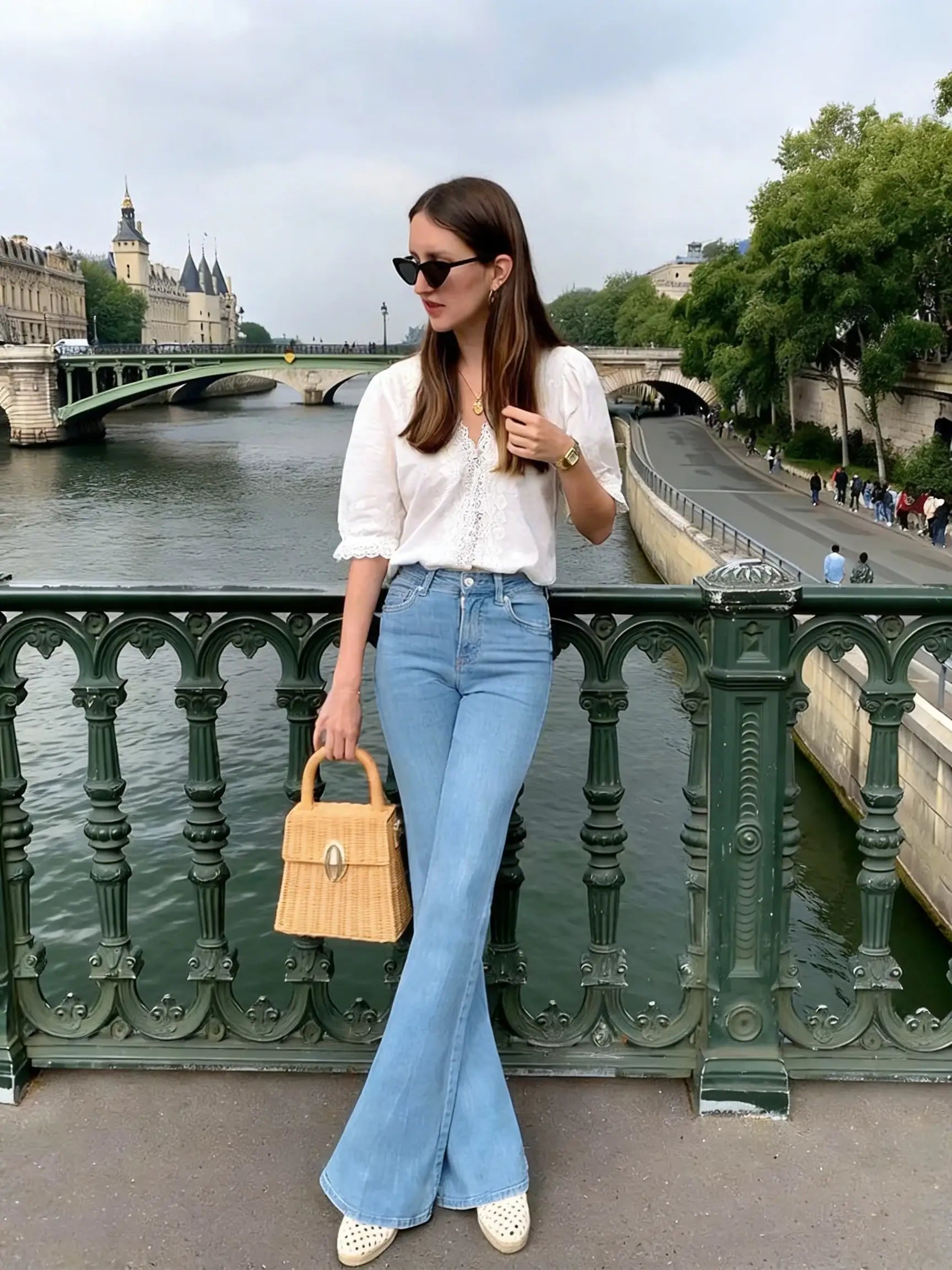 LT1K Light Blue High-Waisted Flare Jeans