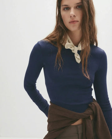 LT1K Navy Blue Essential Full-Sleeves Slim Top.(Perfect For All Season)