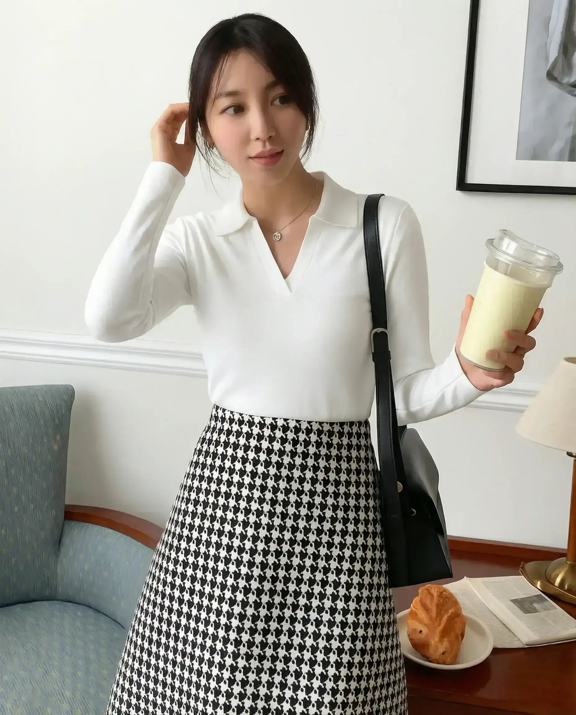 LT1K Essential Full-Sleeves Collared Slim Top.(Perfect For All Season)