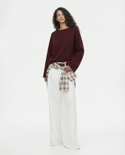 LT1K Maroon Oversize Super Wide Sleeve Top.(Perfect For All Season)