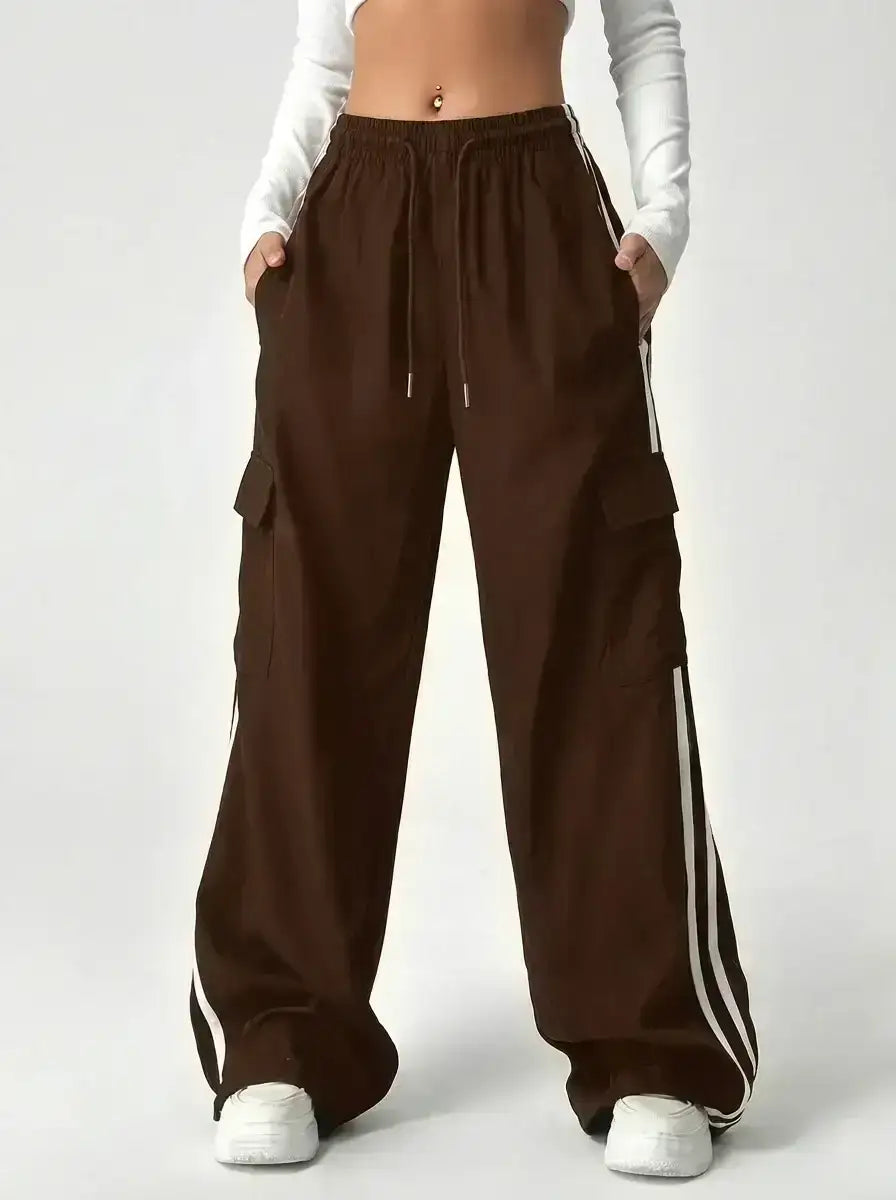LT1K Stripe Cargo Wide-Leg Trouser (Perfect For All Season)