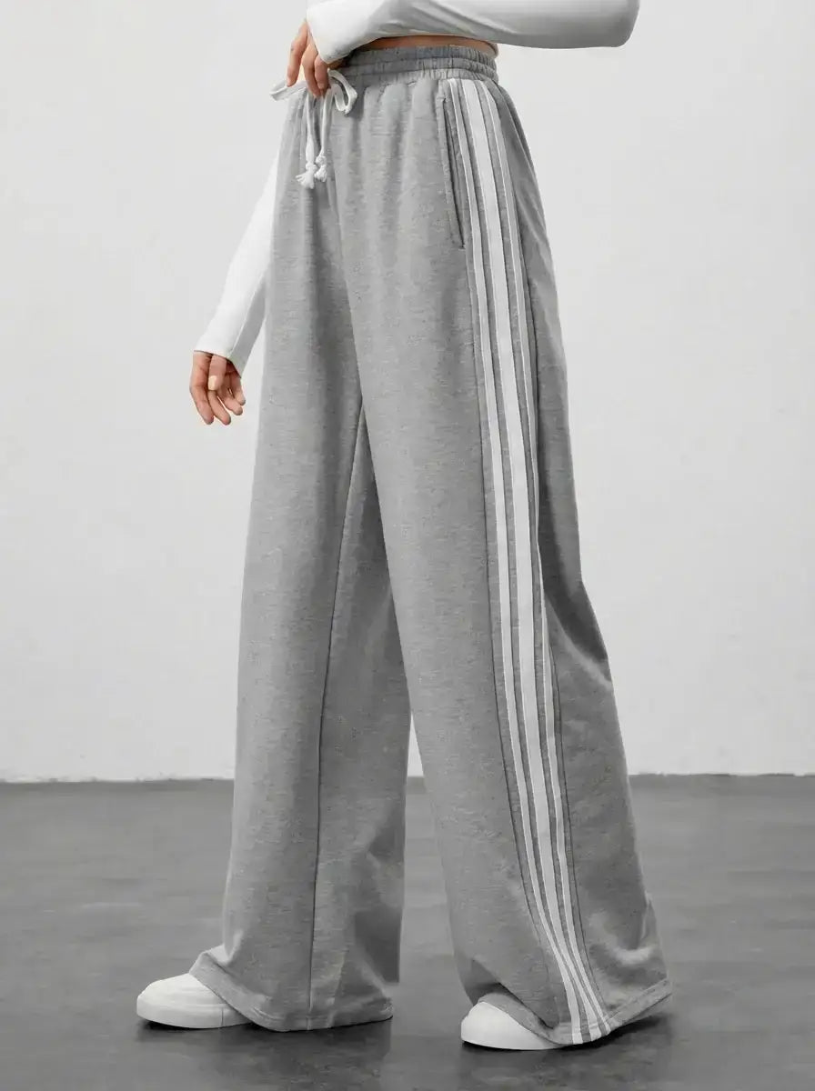 LT1K Side Stripe Wide-Leg Trouser.(Perfect For All Season)