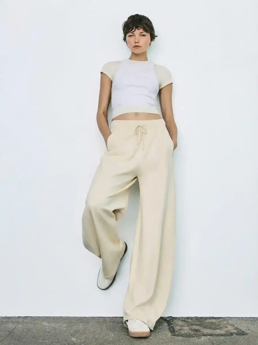 LT1K Sand Color Barrel Loose Trouser.(Perfect For All Season)