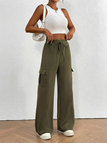 LT1K Camo Cargo Wide-Leg Trouser.(Perfect For All Season)