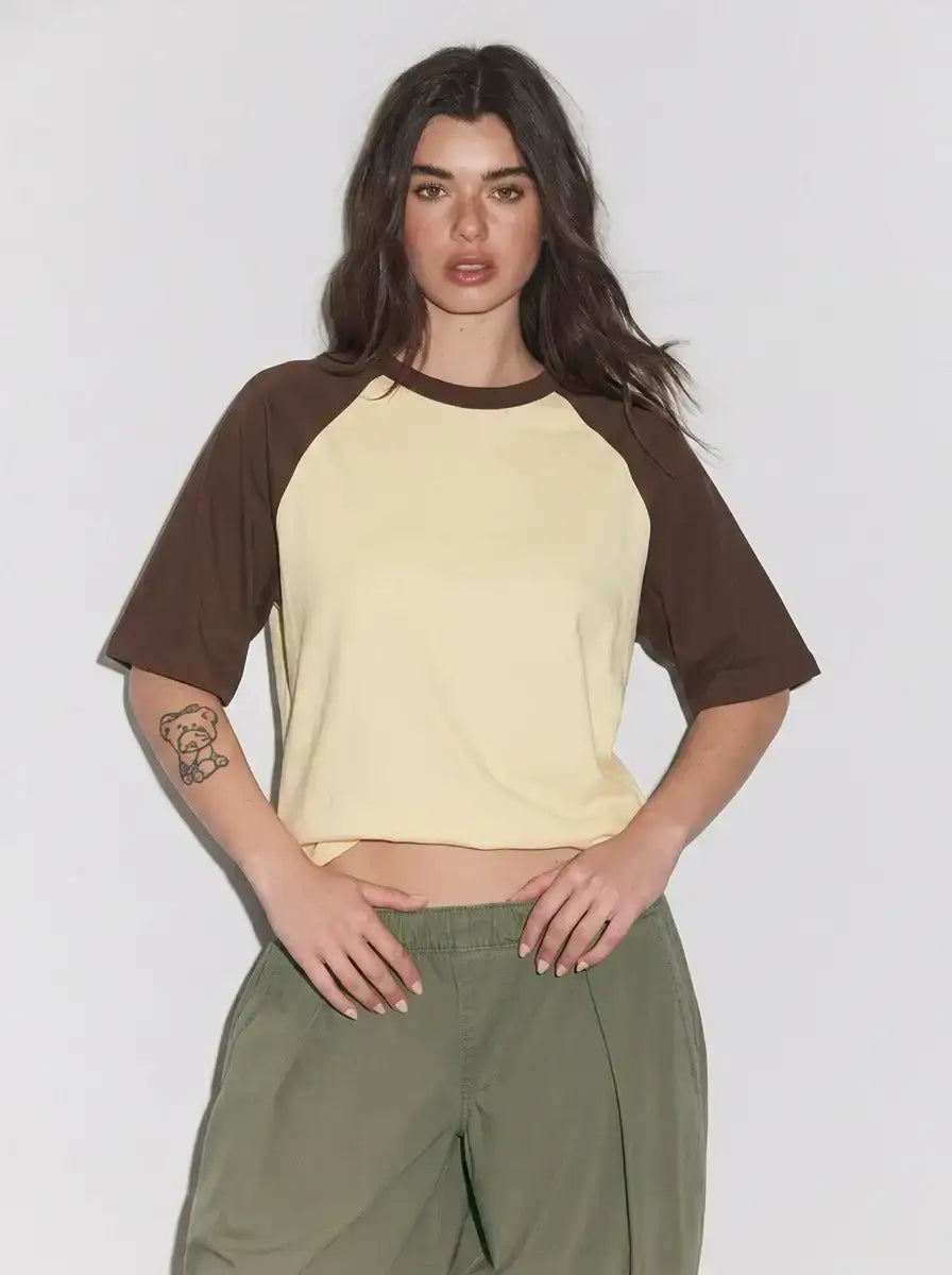 LT1K Raglan Oversize T-Shirt. (Sand/Brown)