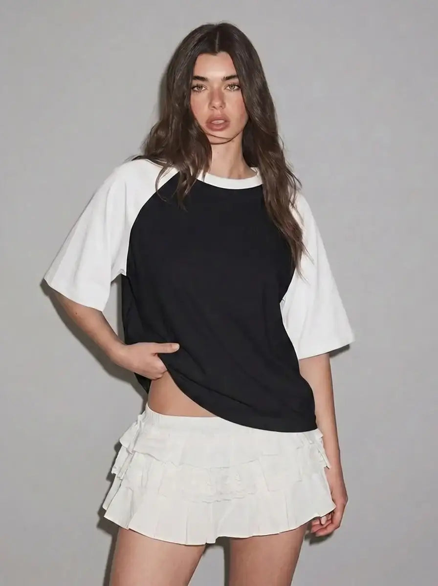 LT1K Raglan Oversize T-Shirt. (Black/White)