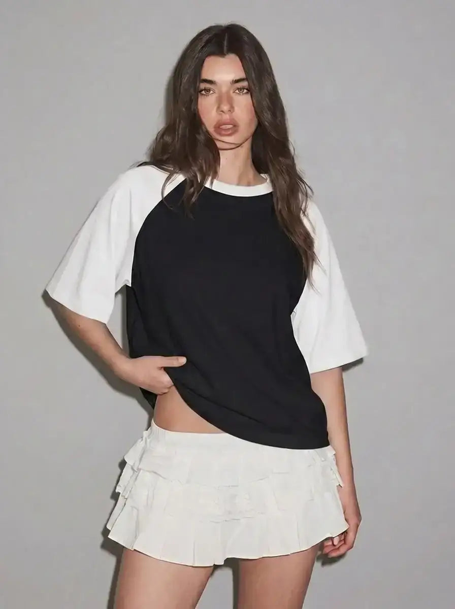 LT1K Raglan Oversize T-Shirt. (Black/White)