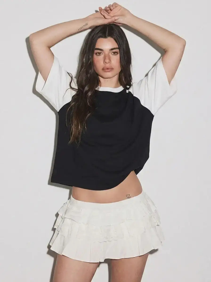 LT1K Raglan Oversize T-Shirt. (Black/White)
