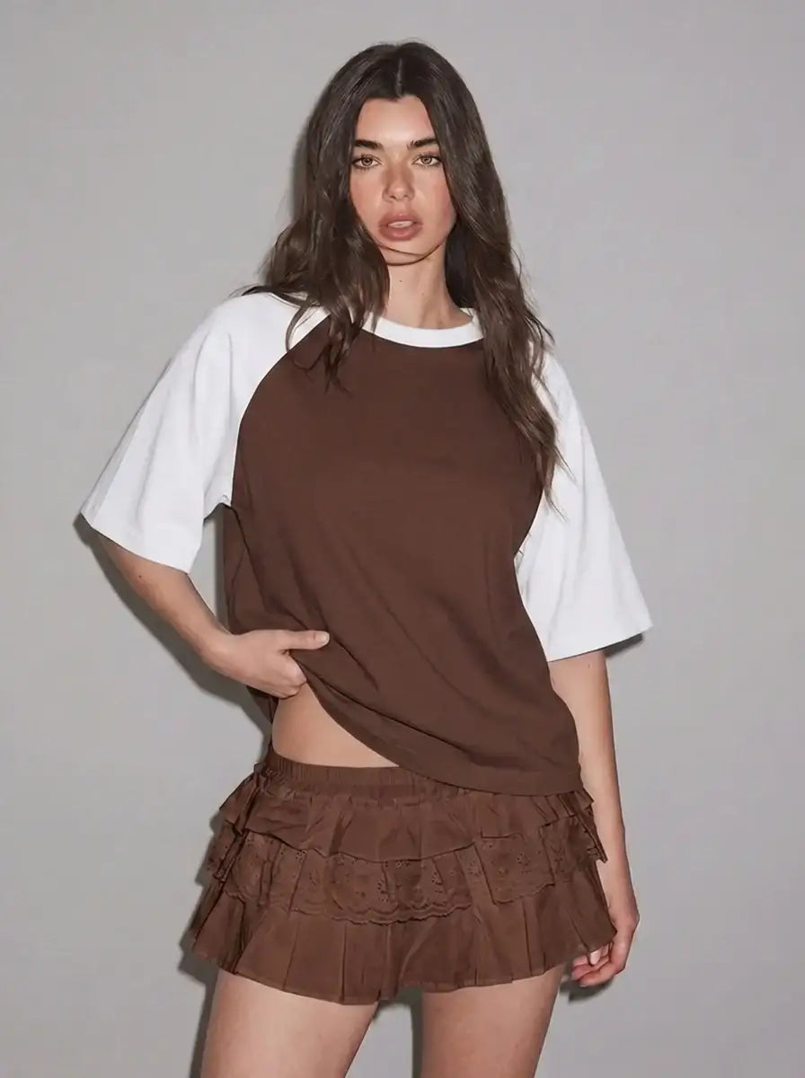 LT1K Raglan Oversize T-Shirt. (Brown/Sand)