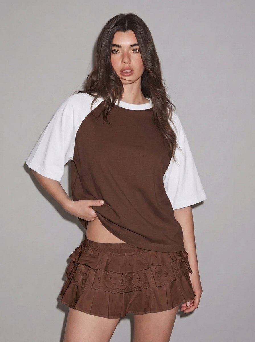 LT1K Raglan Oversize T-Shirt. (Brown/Sand)