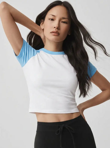 LT1K Slim Raglan T-Shirt. (White/Sky)
