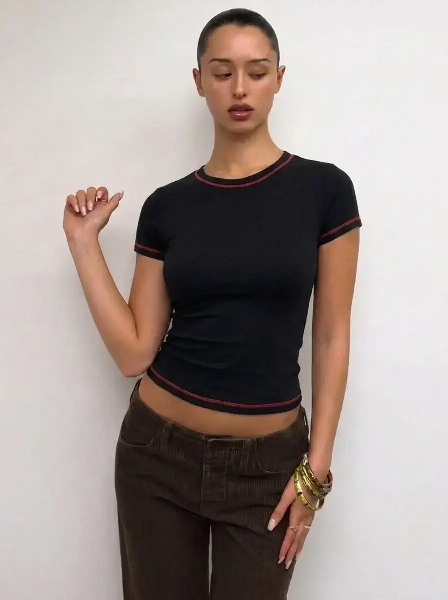 LT1K Contrast Stitch Slim T-Shirt.