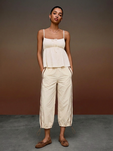 LT1K Double Piping Capri Trouser With Stopper.(Perfect For All Season).