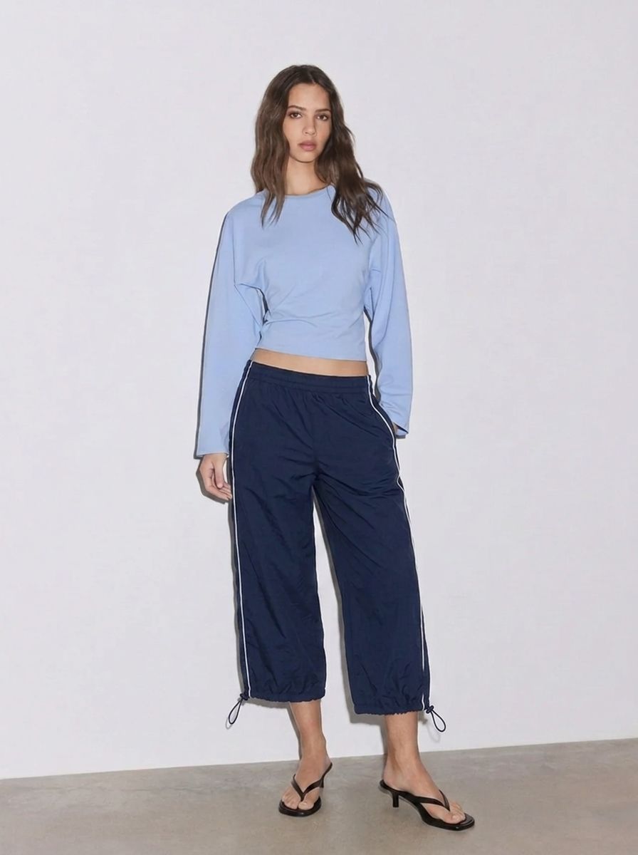 LT1K Double Piping Capri Trouser With Stopper.(Perfect For All Season).