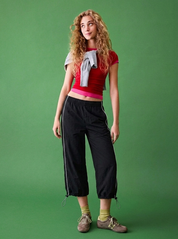 LT1K Double Piping Capri Trouser With Stopper.(Perfect For All Season).