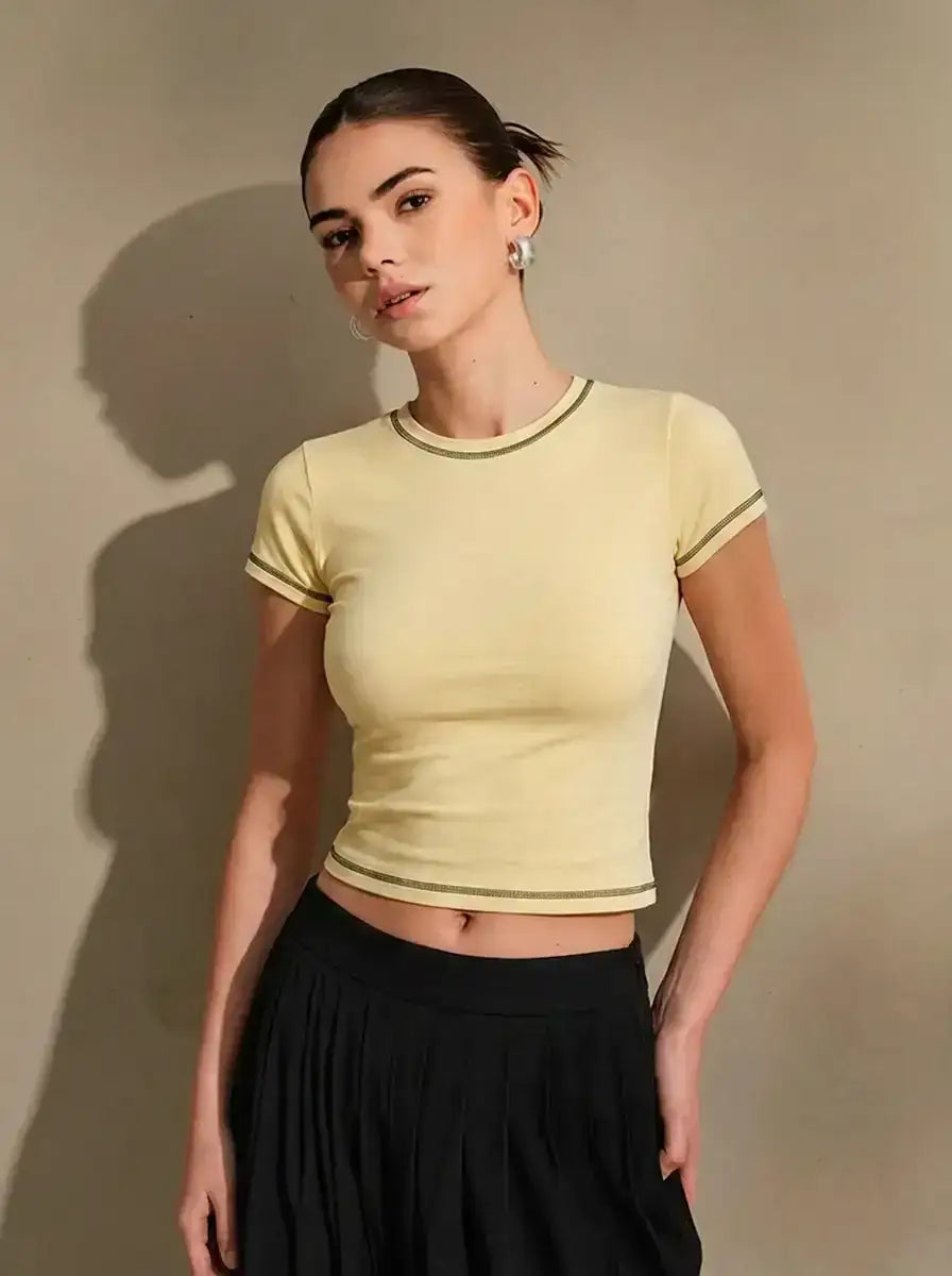 LT1K Contrast Stitch Slim T-Shirt.