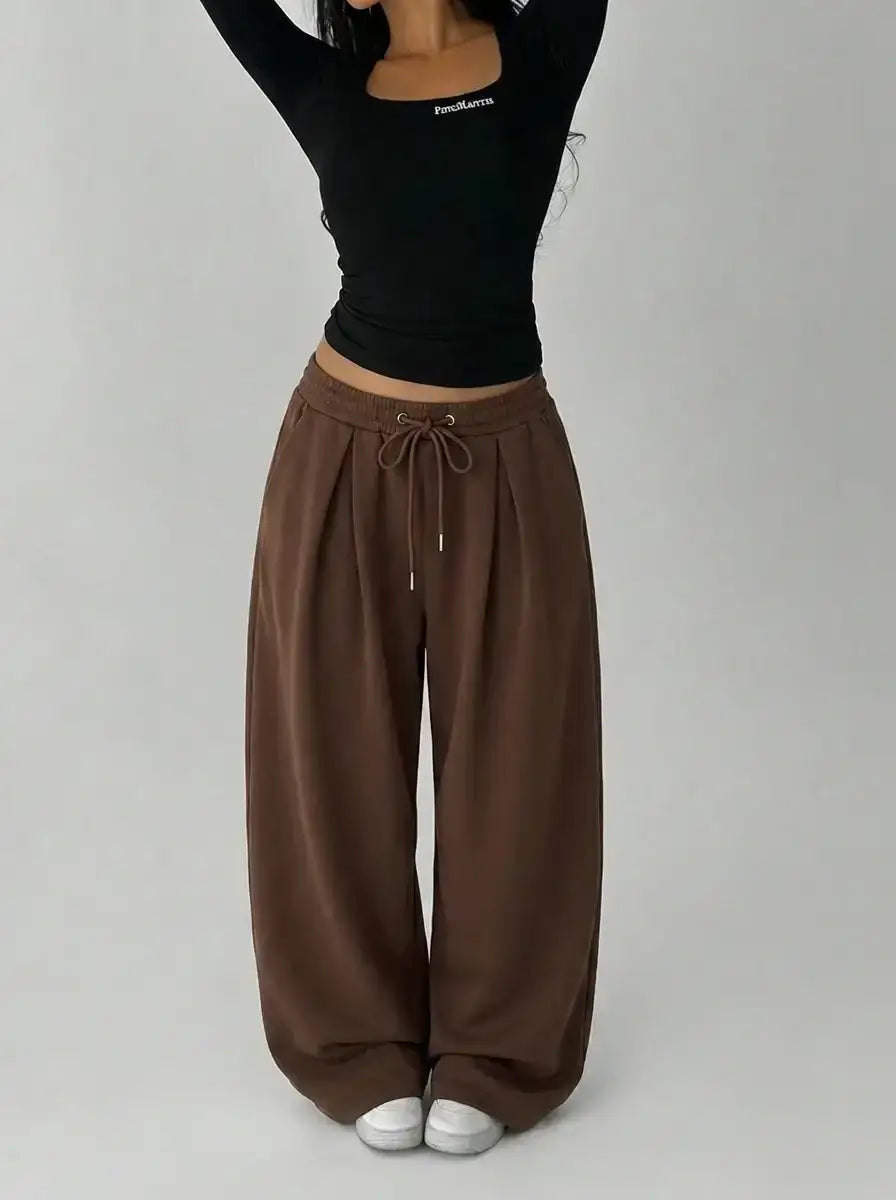 LT1K Pleated Wide-Leg Trouser.(Perfect For All Season).