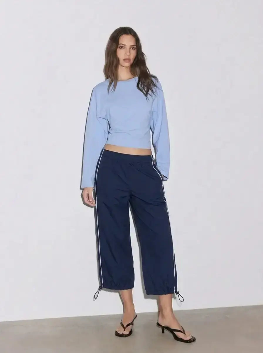 LT1K Double Piping Capri Trouser With Stopper.(Perfect For All Season).