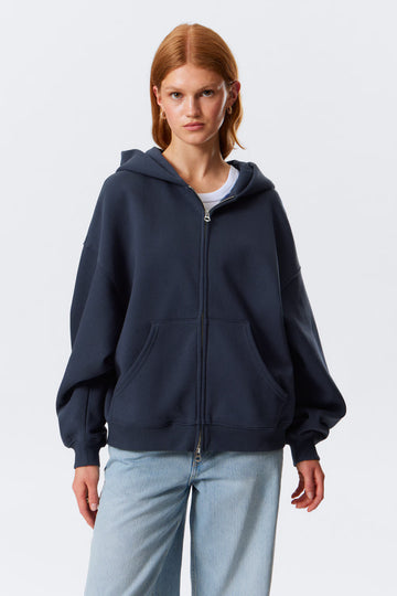 LT1K Navy Blue Zipper Oversize hoodie.
