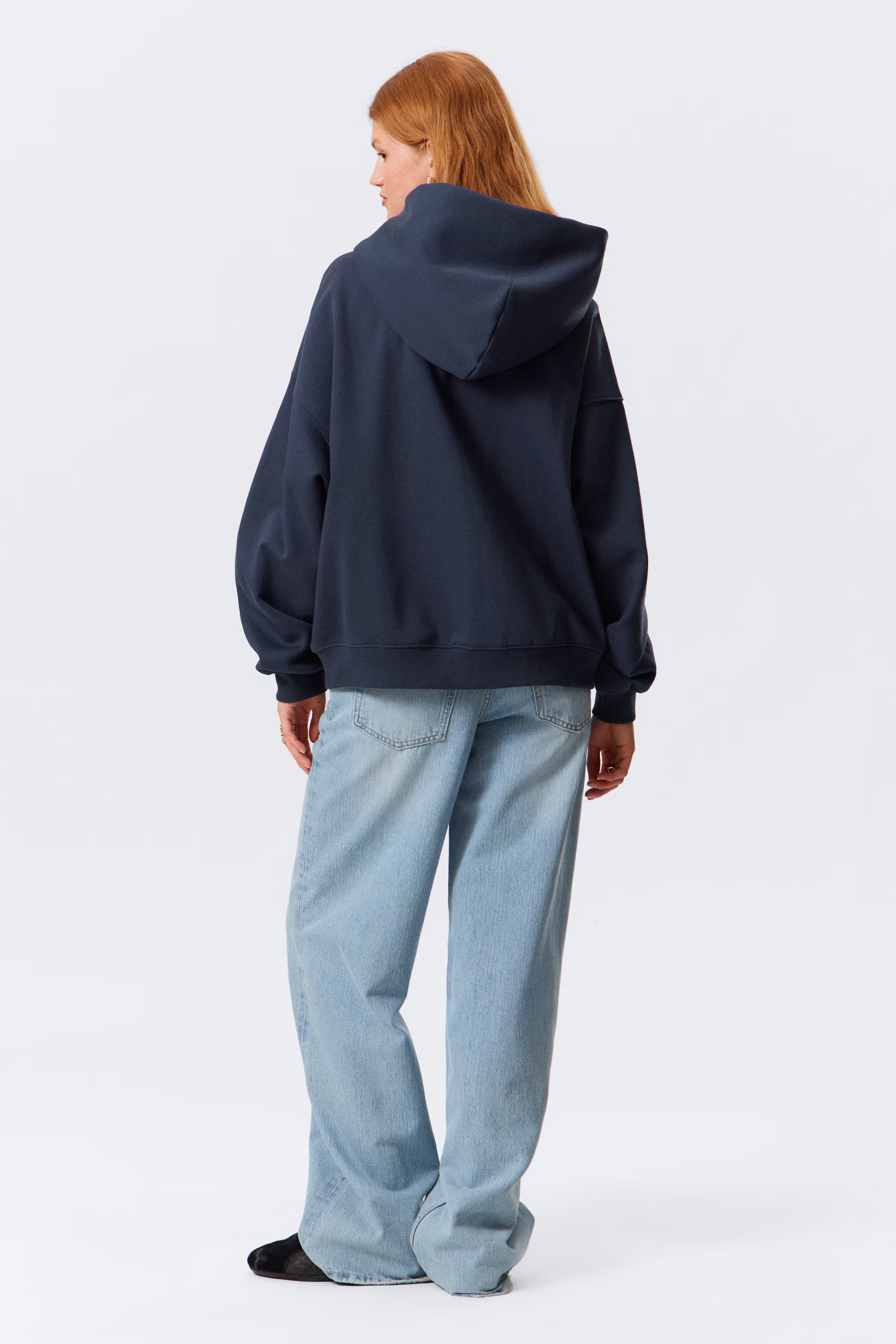 LT1K Navy Blue Zipper Oversize hoodie.