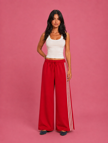 LT1K Front-Back Stripe Wide Leg Trouser