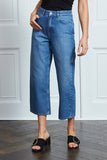 MNG Dark-Blue High-Waisted Crop Loose Jeans