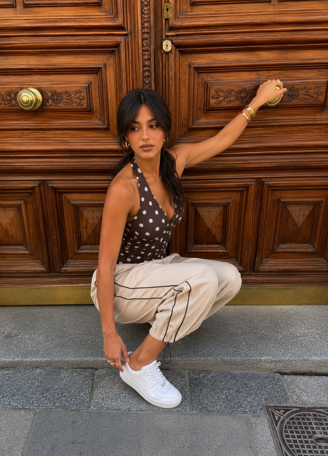 LT1K Double Piping Capri Trouser With Stopper.(Perfect For All Season).