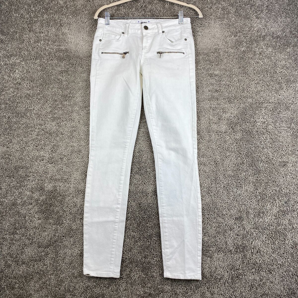 White Zipper Skinny Jeans