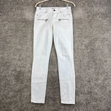 White Zipper Skinny Jeans