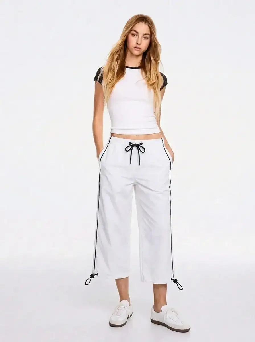 LT1K Double Piping Capri Trouser With Stopper.(Perfect For All Season).