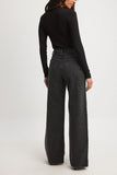 Stone Black High-Waist Wide-Leg Jeans (Faded Black).